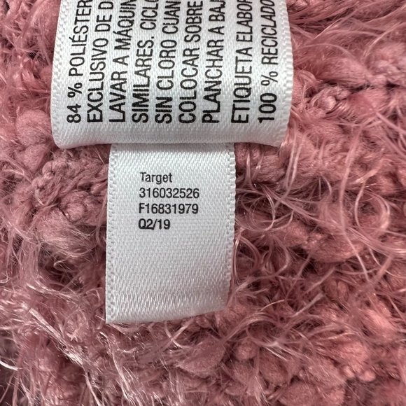 Knox Rose Fuzzy Eyelash Soft Lace Back Pullover Sweater Pink Womens Size… - Picture 13 of 13
